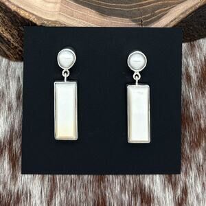 FEDERICO JIMENEZ Sterling Silver Freshwater Mother Of Pearl Post Dangle Earrings
